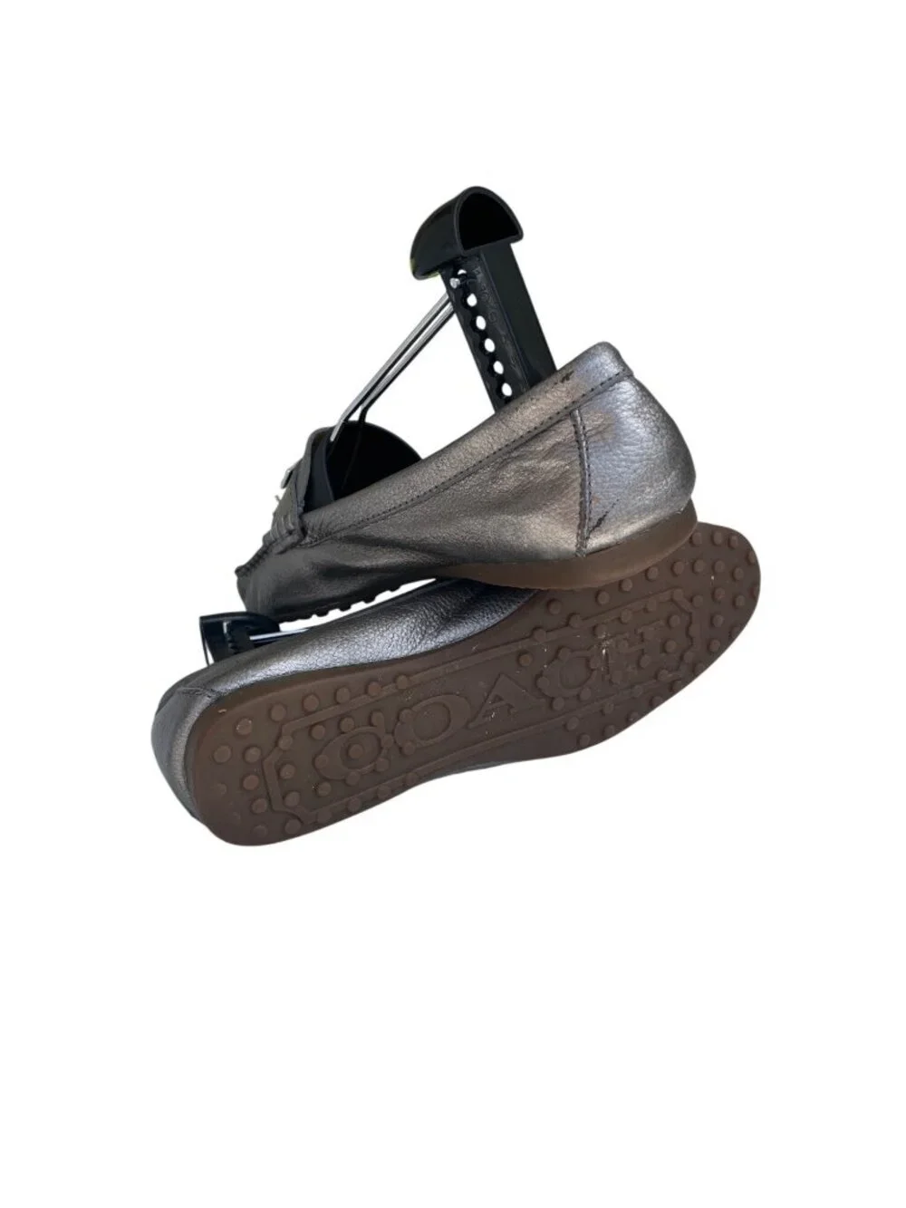 Coach Frederica Metallic Leather Loafers Womens US 7 EU 37 Slip-On Driving Shoes